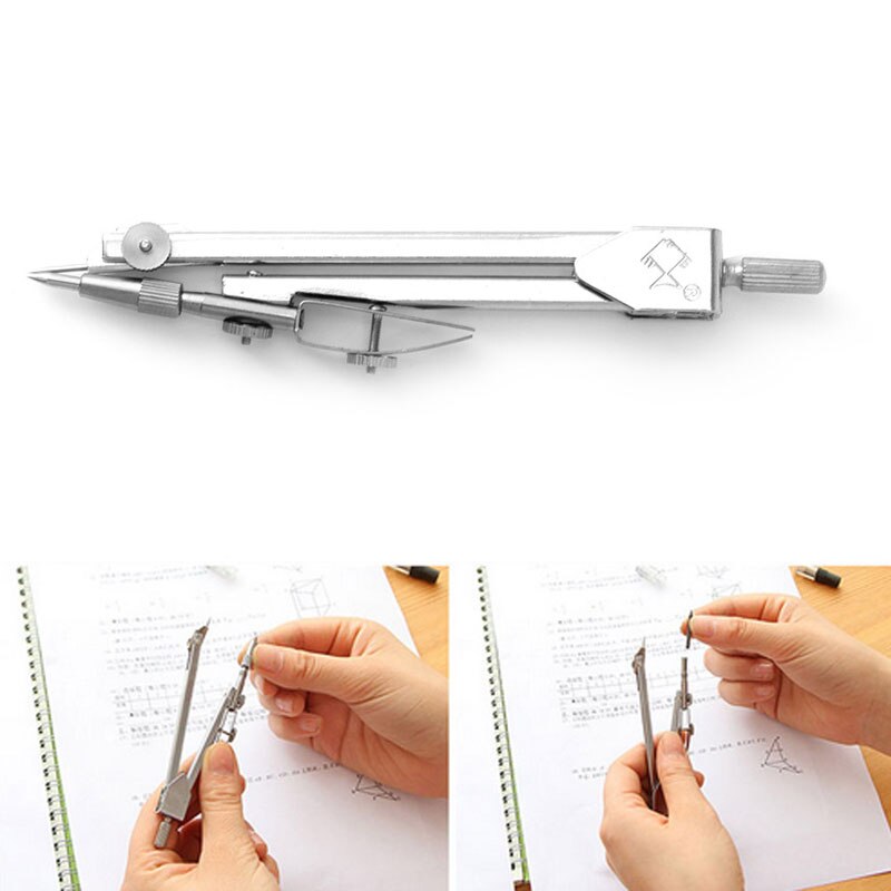 Metal Drafting Drawing Compasses Set School Math Geometry Teaching Study Tool F3MB