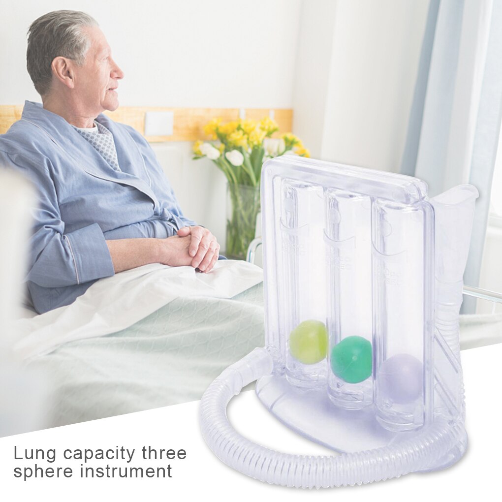 Vital Capacity Breathing Trainer Incentive Spirometer Lung Breathing Exerciser Rehabilitation Training Tool Three Ball Tester