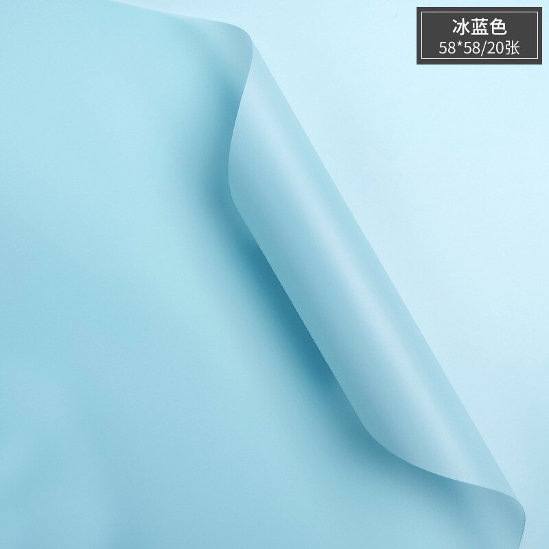 20 Stks/pak Mist Papieren Bloem Inpakpapier Bloem Diy Materiaal Doorschijnend Effen Kleur Waterdichte Koreaanse Bloem Inpakpapier: sky blue