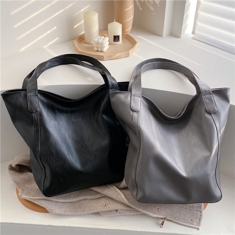 Burminsa Vintage grande capacité sac à bandoulière souple femmes bureau dames grand travail sacs à main de en cuir PU fourre-tout sacs