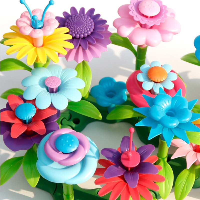 148 pièces enfants Simulation fleur Arrangement interactif jouet éducatif bricolage 3D petit jardin jouets pour les enfants