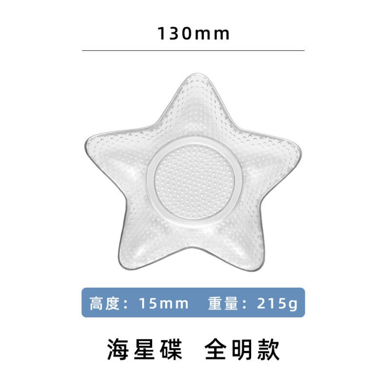 Série océan bol en verre cristal sans plomb, en forme de conque, assiette Phnom Penh, assiette à festons, étoile de mer, collation, salade: Transparent starfish