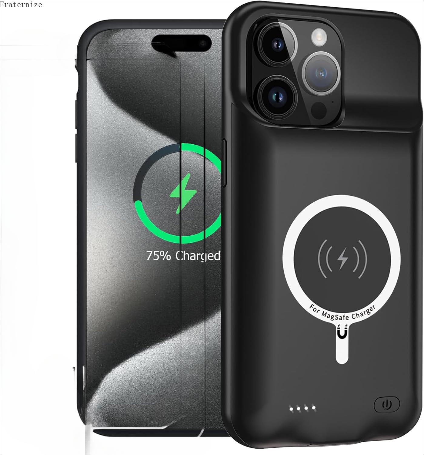 Magnetische kabellose akkuladehülle für iphone 15 Profi max, schutzhülle für magsafe-ladegerät, powerbank-akkupack