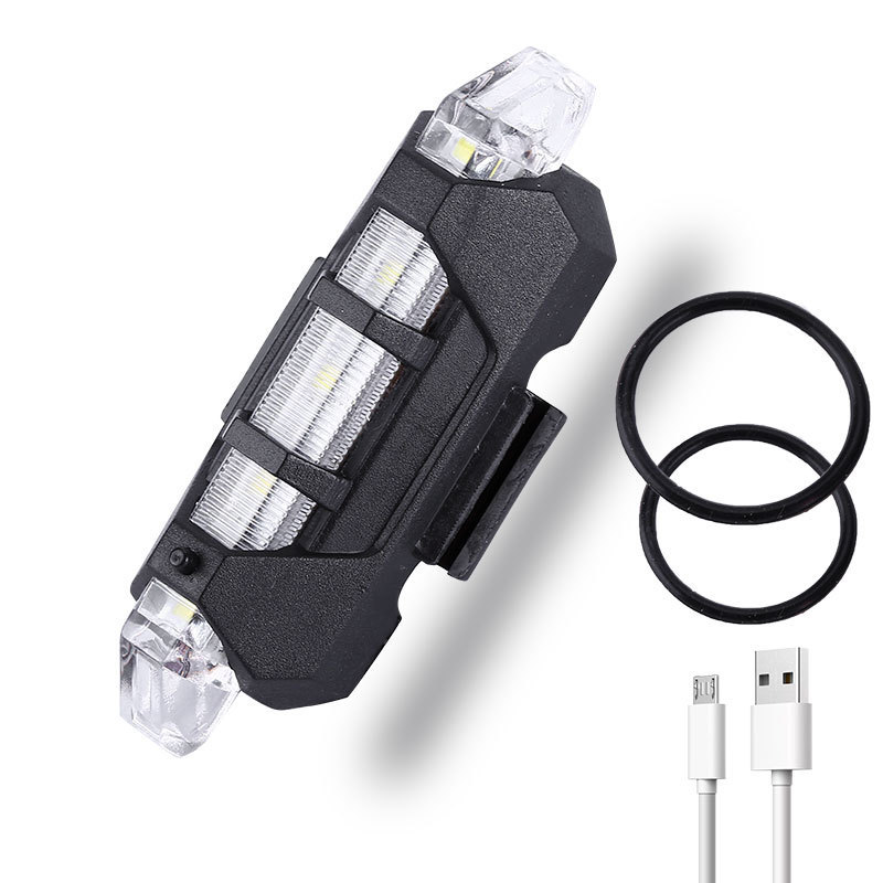 Fiets Usb Opladen Koplamp Mountainbike Rijuitrusting Fiets Licht Waterdicht Fietsen Veiligheid Warningachterlicht Accessoires: WHITE
