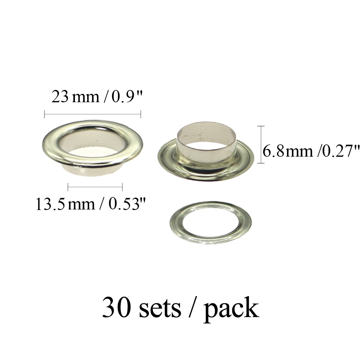 50 sätze/paket (Außen durchmesser) 16,5mm (interne) 10mm (high)5mm öse größen 10mm Runde kante öse tülle silber cyan goldene: silvery 14mm 50sets