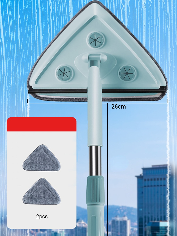 Trójkątna wycieraczka robić szyb Teleskopowy pręt Szczotka robić czyszczenia okien Profesjonalne narzędzie robić czyszczenia okien w gospodarstwie domowym: Ciemnoszary