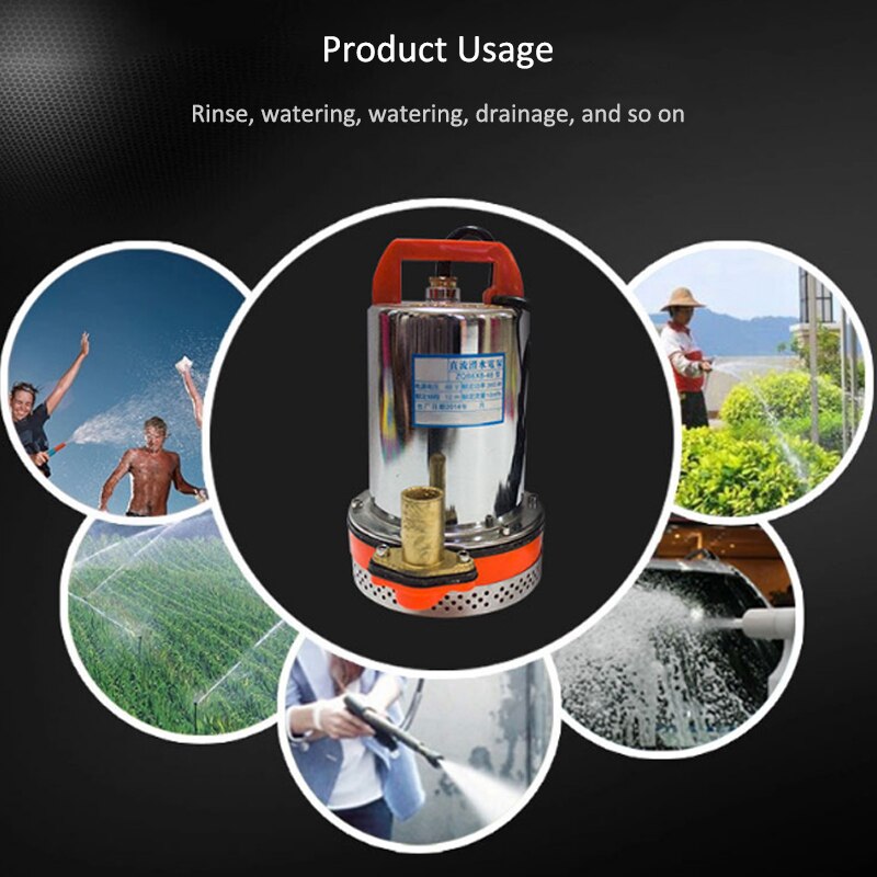 Water Pump Submersible Pump DC 12V Deep Stainless Steel Well Alternative Energy Solar Powered Submersible Pump