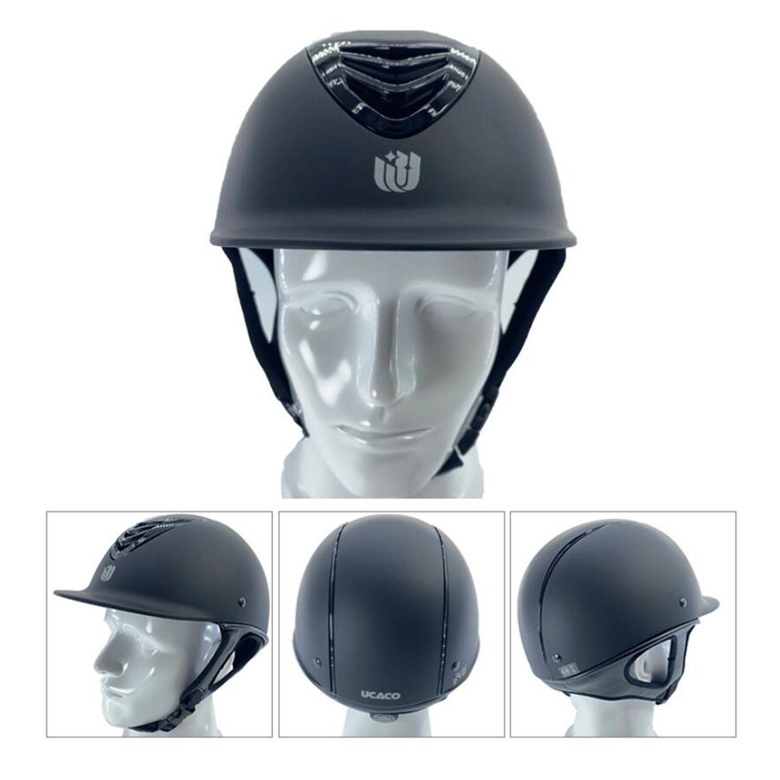 Cappellini per casco da motociclista casco da equitazione regolabile casco da equitazione caschi sportivi per bambini e adulti: Black L
