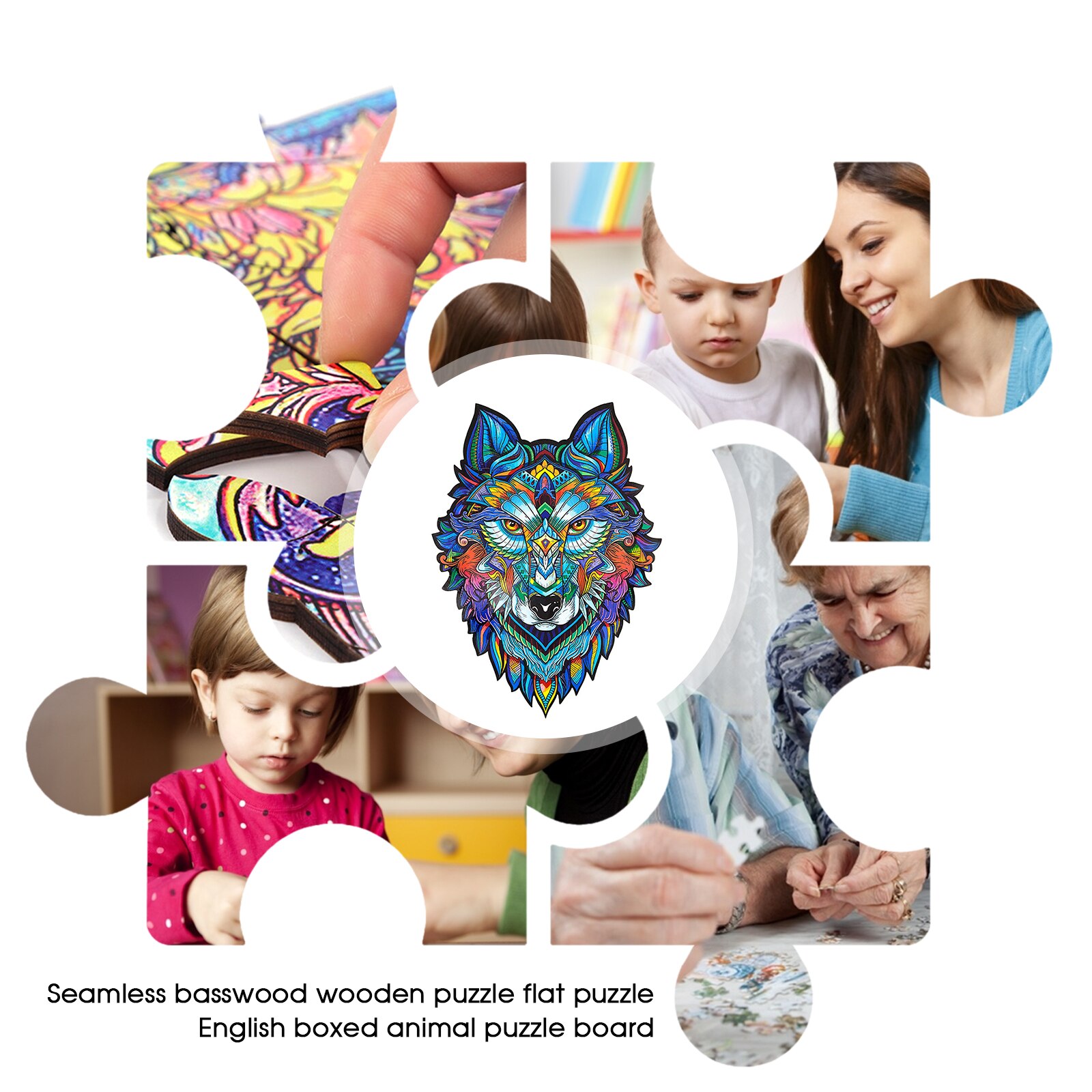 Houten Puzzel Dieren Vos Kat Leeuw Wolf Puzzel Speelgoed Elk Stuk Is Cartoon Dier Houten Puzzel Voor Volwassenen Kids speelgoed