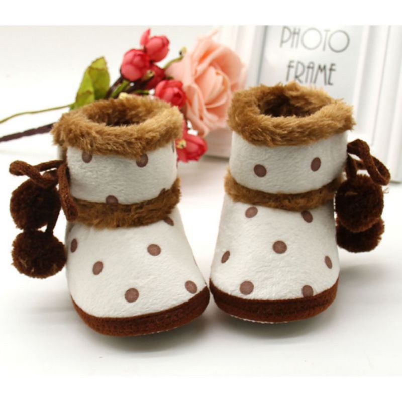 Mode Winter Laarzen Zachte Bodem Baby Meisjes Mocassin Baby Warm Snowboots Antislip Laarsjes 0-18M S2: coffee / 3