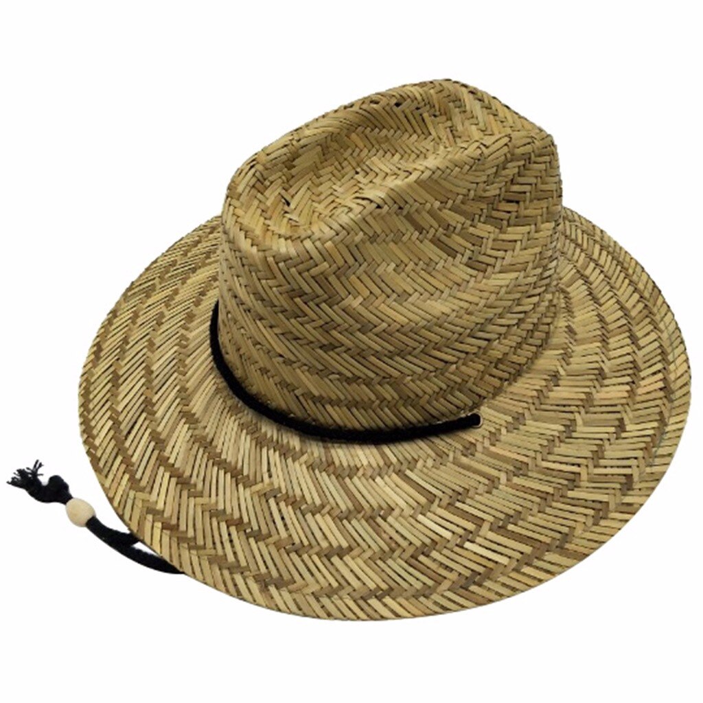 Sun hat 2019TOP Men's Straw Sun Classic Beach Hat Raffia Wide Brim G90629