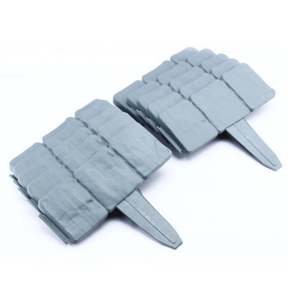 1PC Grey Garden Fence Edging Cobbled Stone Effect Plastic Lawn Edging Plant Border Decorations Flower Bed Border