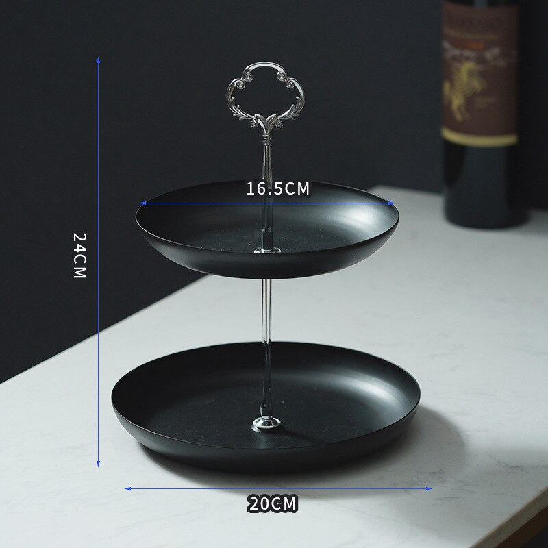 Plateau de rangement de fruits à Double couche, présentoir à gâteaux, à desserts de fête en famille, décoration de mariage, accessoires de cuisine: D