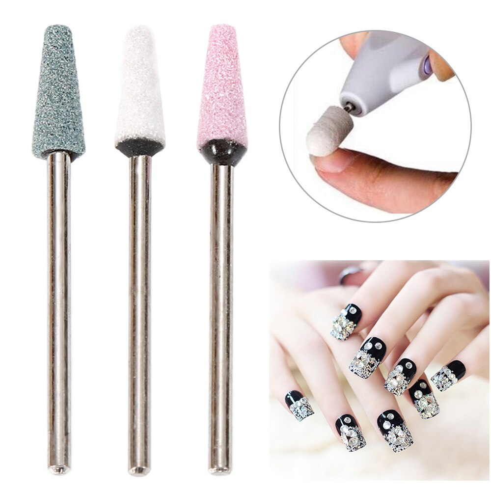 3PCS/Lot Shank 2.34mm Cone flat Grinding Accessories Native Silicon carbide Carborundum Polishing Grinding Head Wheel Tool
