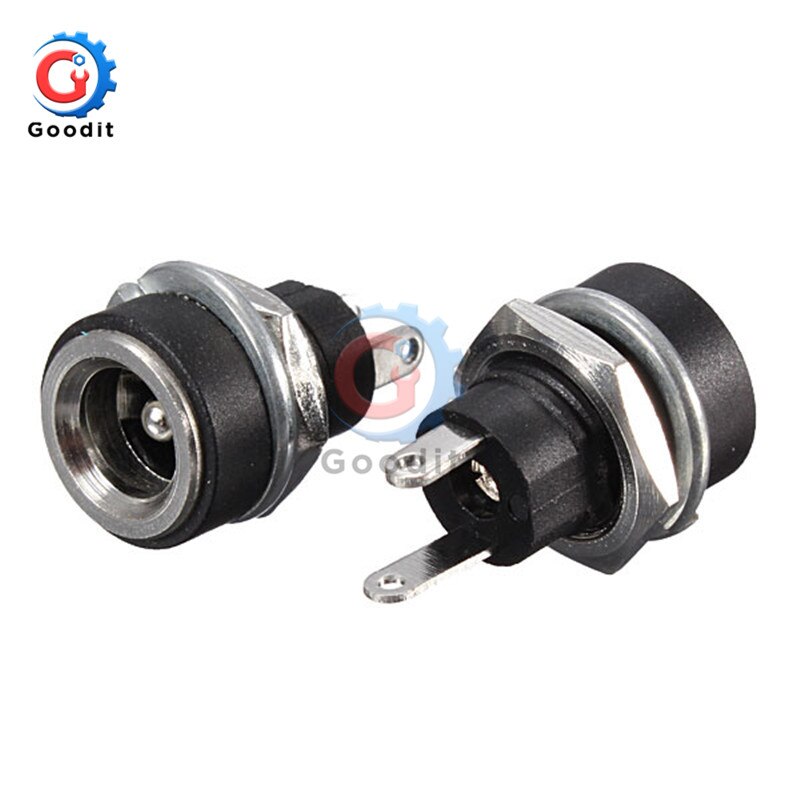 10PCS DC Power Connector pin 2.1x5.5mm Vrouw Plug Jack + Stekker Jack Socket Adapter PCB mount DIY Adapter Connector 2.1X5.5