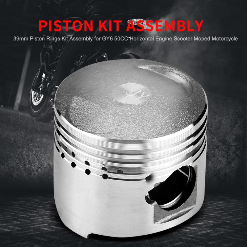 39mm Motorcycle Piston Rings Kit Assembly for GY6 50CC Horizontal Engine Scooter Moped Motorcycle Piston Car Accessories