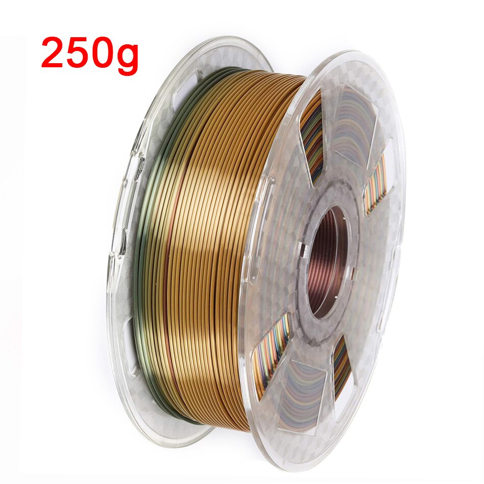 3D PLA Silk Rainbow Filament 1KG/500G/250G 1.75mm 3D Printer Filaments pla Rainbow Shiny Color Silk Texture Printing Materials: Rainbow A 250g