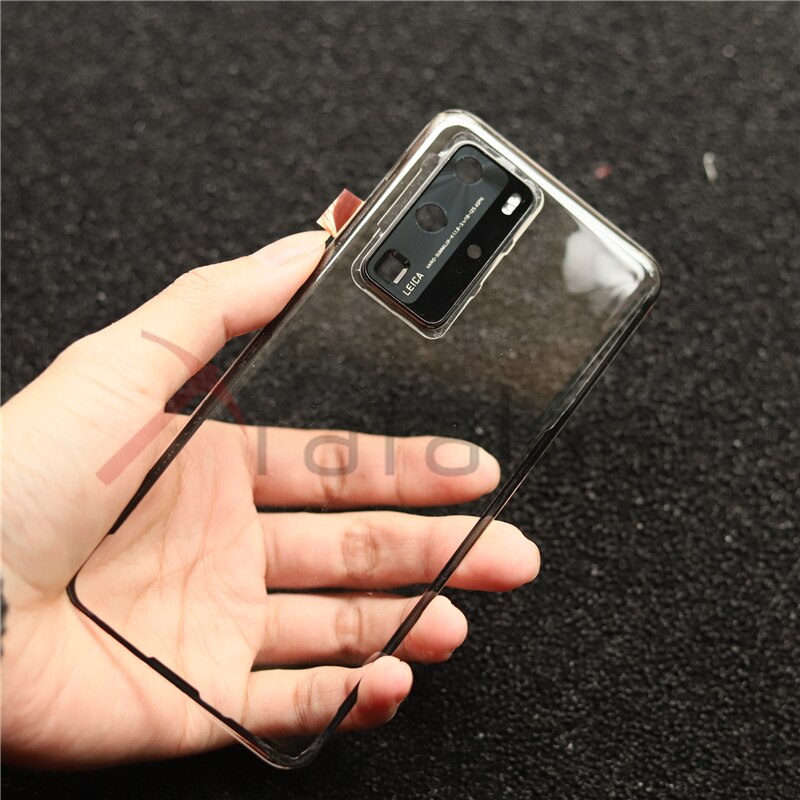 Przezroczysta tylna pokrywa dla Huawei P40 Pro pokrywa baterii tylna wymiana szkła P40Pro obudowa tylna obudowa przezroczysta obudowa naprawa: Transparent With Len