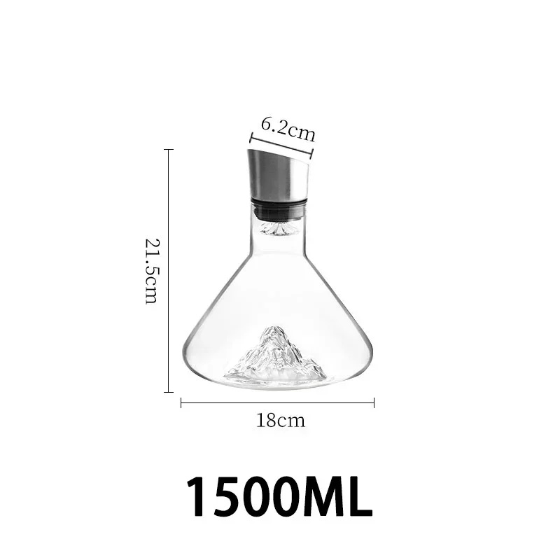 European Iceberg Waterfall Wine Decanter Transparent Lead-Free Crystal Glass Wine Dispenser Barware Quick Decanters: Silver