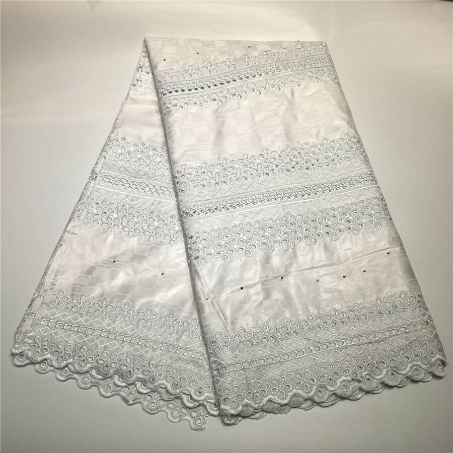 African Bazin Riche Fabric Guinea Brocade Bazin Brode Lace Fabric Embroidery Swiss voile Lace Fabric 5Yards: 10