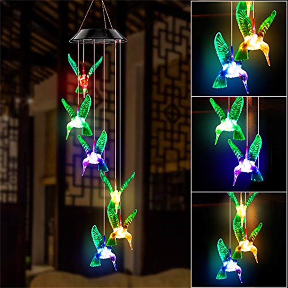 Jouet décoratif - Colibri - Flottant à énergie solaire - Réaliste - Vert - Alimenté par batterie