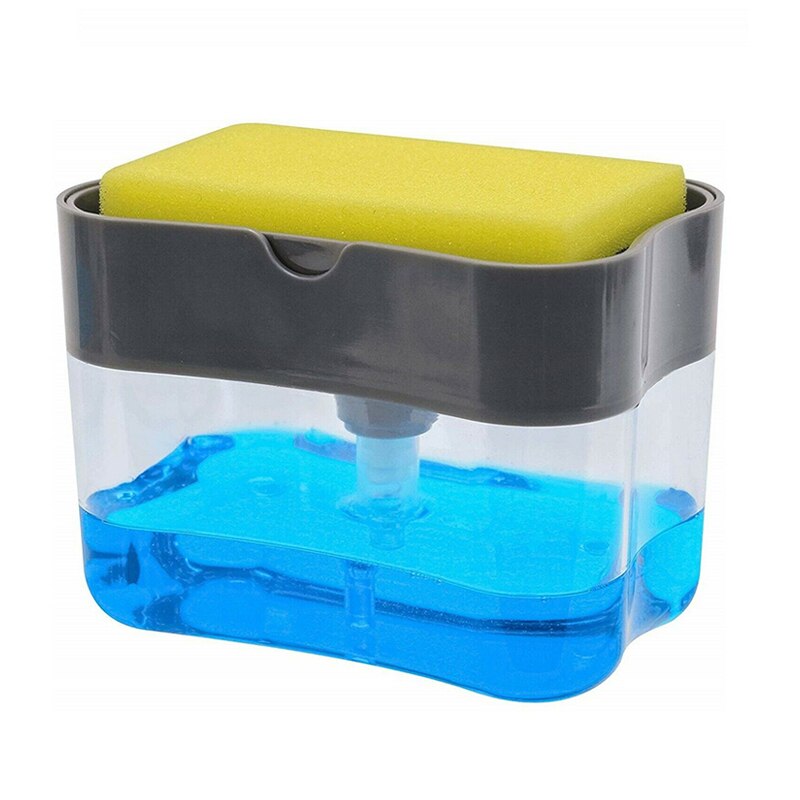 2 In 1 Zeepdispenser Pomp Spons Caddy Creatieve Keuken Handpers Zeepdispenser Met Spons