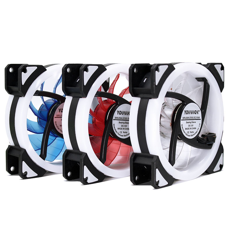 90mm LED Light 4PIN 3PIN PC Desktop Computer Case Cooling Cooler Fan 12V 9225 92x92x25mm GPU CPU Cooler Double Halo Light