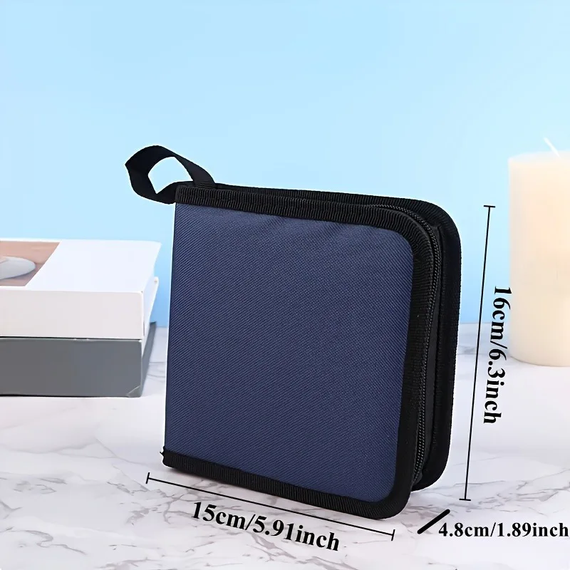 Zipper Discs Storage Case, Holds 40 CDs/DVDs, Portable Discs Case Holder, Home & Travel Use - Keep Your Discs Organized!