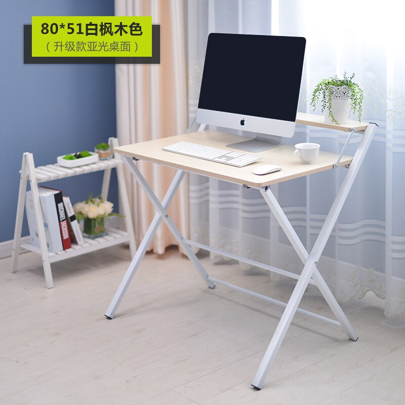 High foldable home laptop desk living room bedroom space saving portable desk writing desk office desk laptop table: C80cm