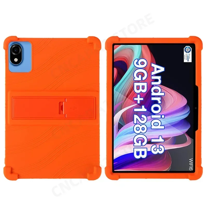 For Teclast P30 T P30T Case 10.1 inch Tablet PC Soft Silicone Shockproof Cover with Rear Kickstand Soft: 12.4 / Orange