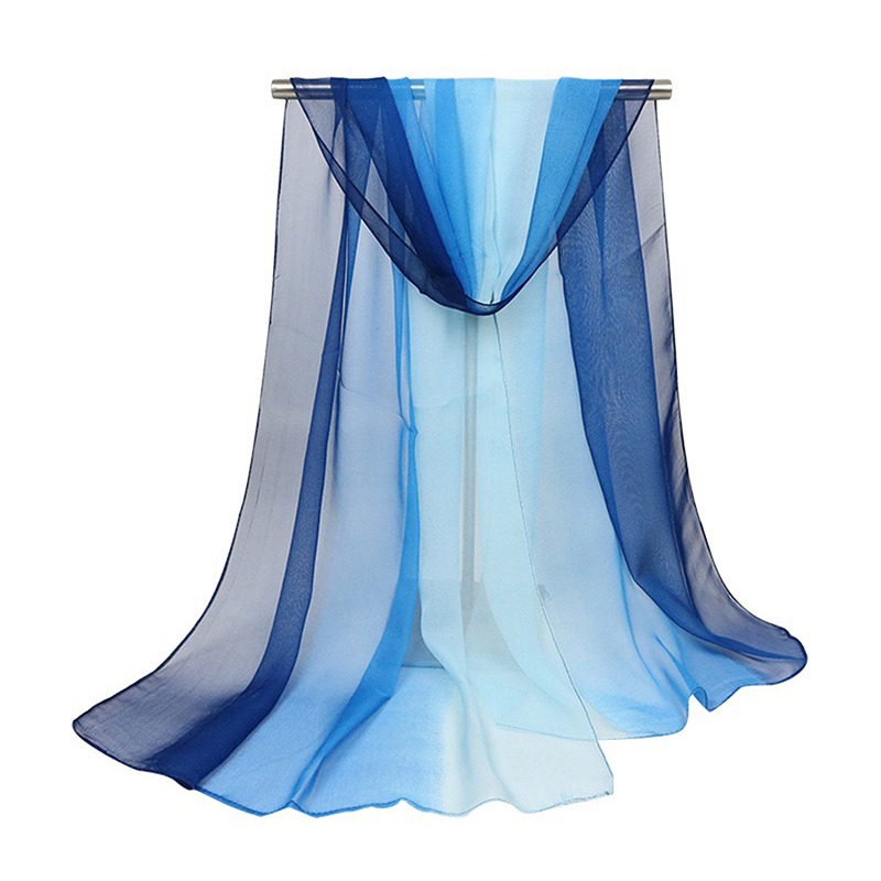 160*50cm Farbverlauf Chiffon Schal Damen lange Wickel und Schals Dame Frühling Herbst Schals Bandana Hijab gestohlen: Kakifarbig