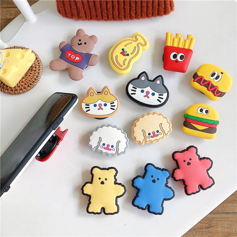 Cute Cartoon Folding Stand Holder For Mobile Phone For xiaomi For iphone For Huawei For Samsung funny Grip Contraction bracket