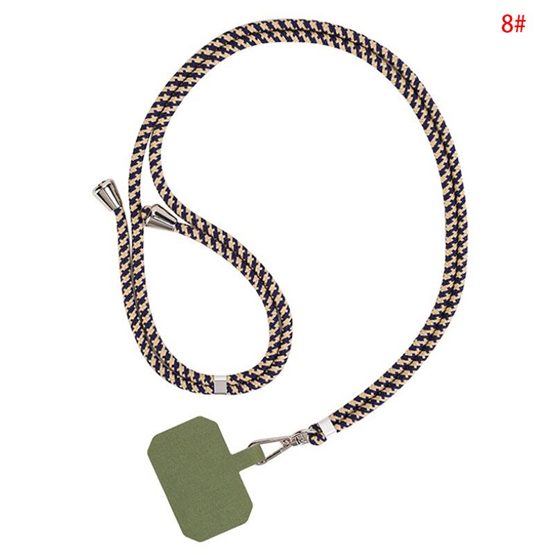 Cordones de teléfono con parche cruzado a la , correa de cuerda para el cuello, tarjeta fija antipérdida de seguridad, se adapta a todos los teléfonos móviles: H