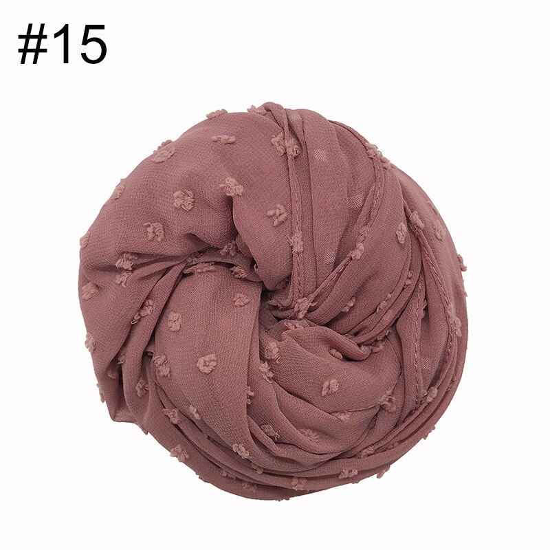 Fuzzy ball scarf Plain solid scarves Lady's wrap Chiffon muslim hijab Women shawls: 15