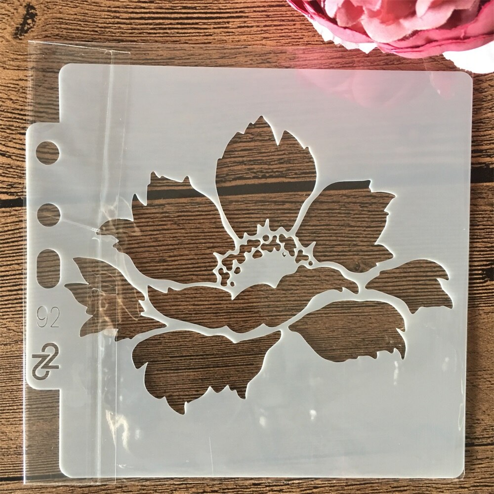 9 Stks/set 14*13Cm Bloemen Diy Gelaagdheid Stencils Muur Schilderen Plakboek Kleuring Embossing Album Decoratieve Kaart Template