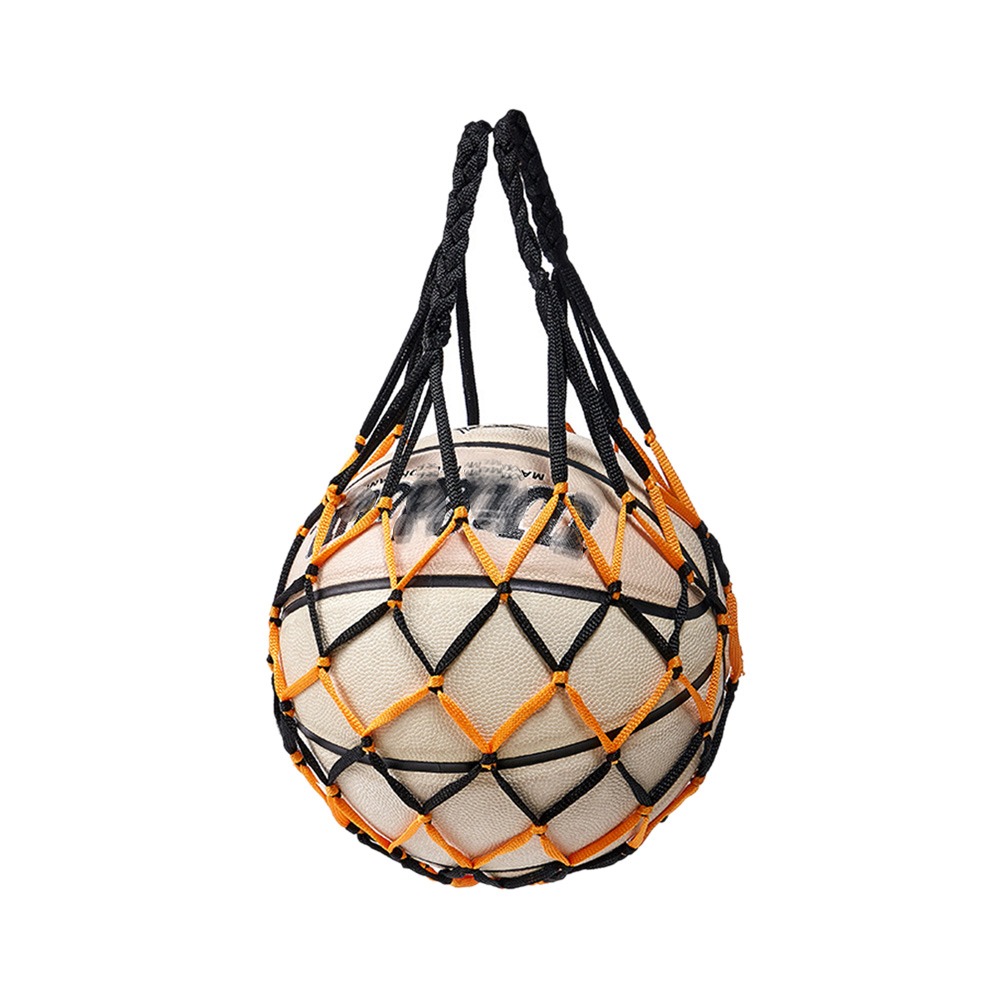 Bärbar sportutrustning nylon nylonnätväska vävning flera färger bollficka basket bärväska fotbollsbollar: Vit