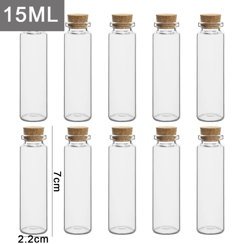 20/10 Pc Mini Kork Stopper Glas Flaschen DIY Geburtstag transparent Leere Nachricht wünschen Flasche Weihnachten Hochzeit Party Dekor: L / Himmel Blau