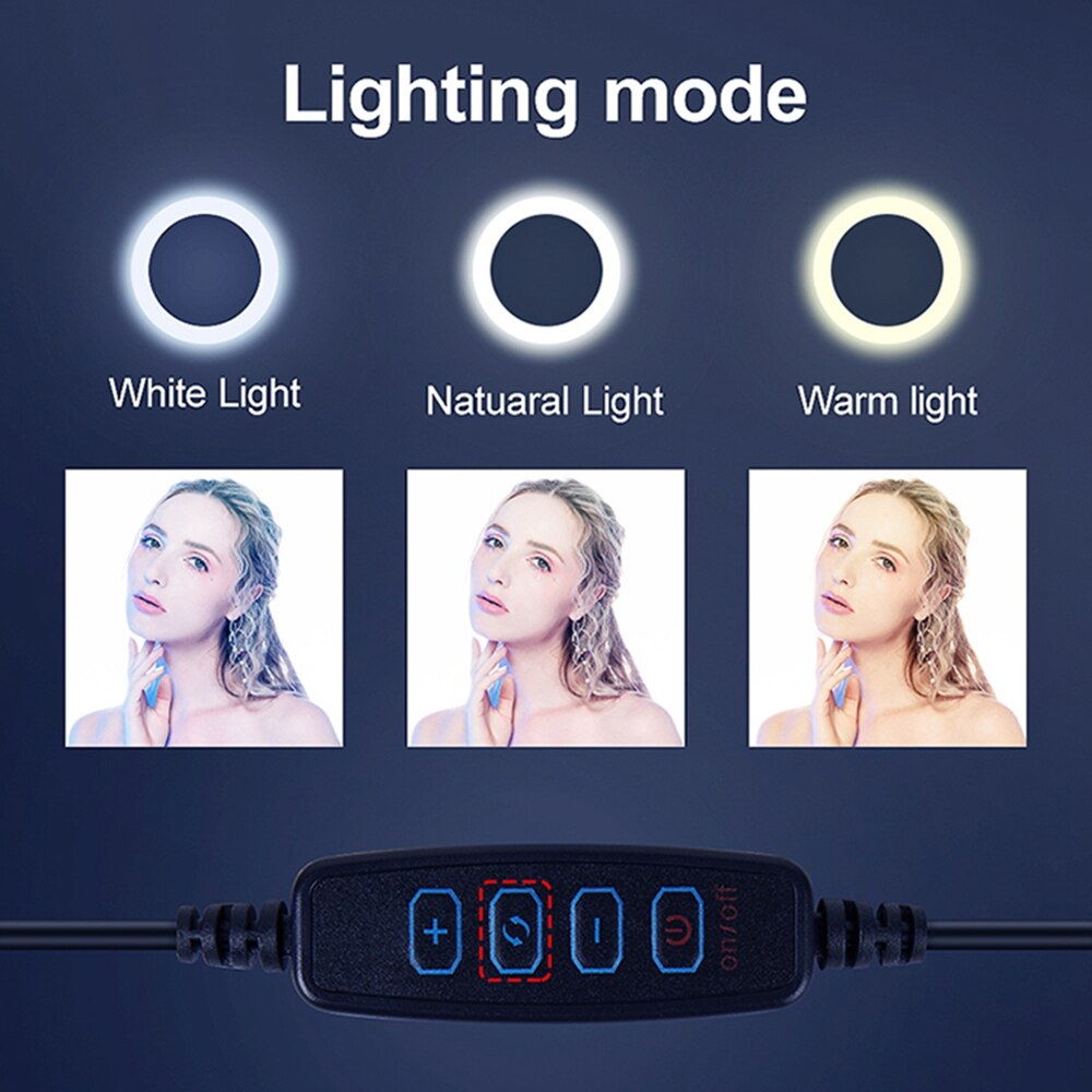 Professionele Live-uitzending Ring Vullen Licht Lamp 25W 10Inch Foto Studio Selfie Led Ring Licht Met Statief