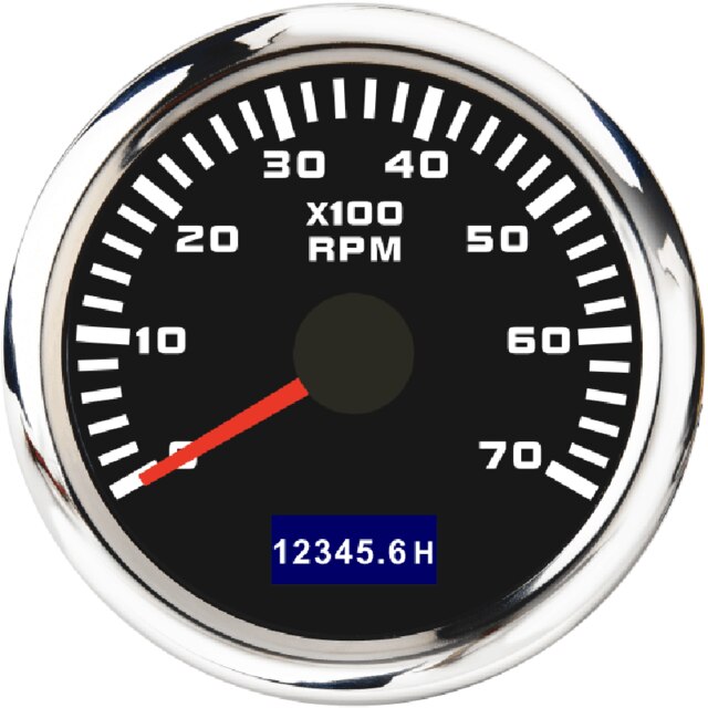 Tacómetro de 0 a 3000 RPM y 52mm con reloj de arena LCD, medidor de Tacho a prueba de agua de 4000 RPM y 7000RPM con luz trasera roja para yates y barcos: BS-7000 RPM