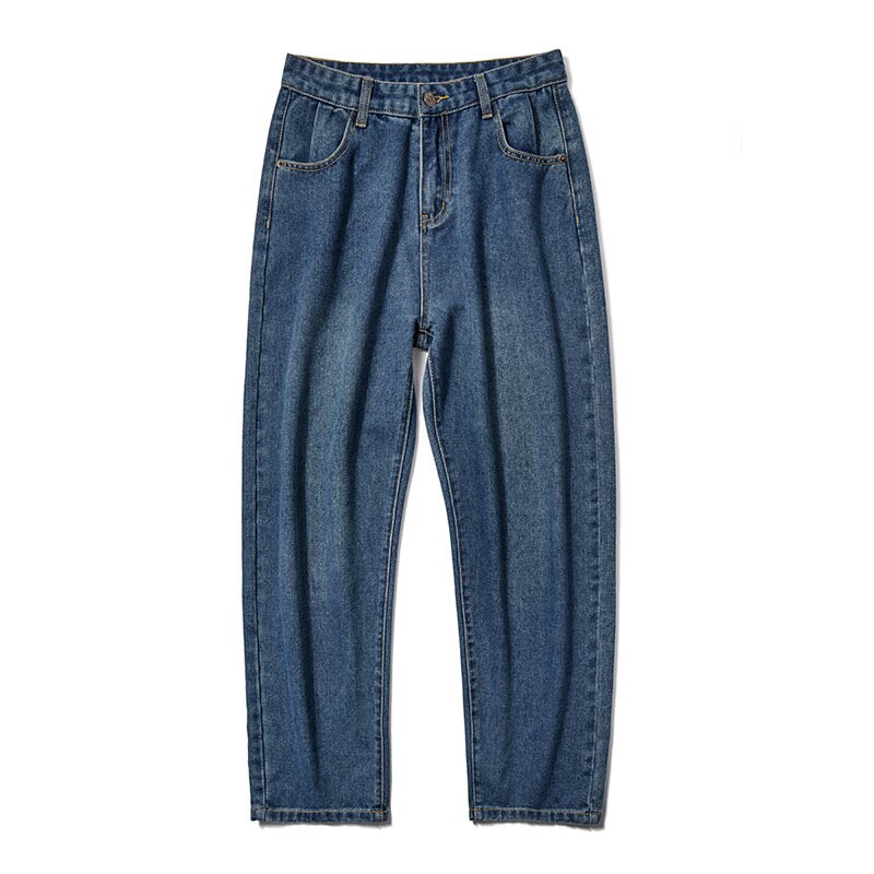 Breda ben jeans herr retro enfärgad casual raka jeans byxor herr streetwear hip hop jeansbyxor herr byxor m -3xl