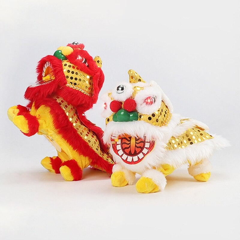 Year Electric Lion Dance Robot Interactive Flashing Lucky Lion Toy Plush