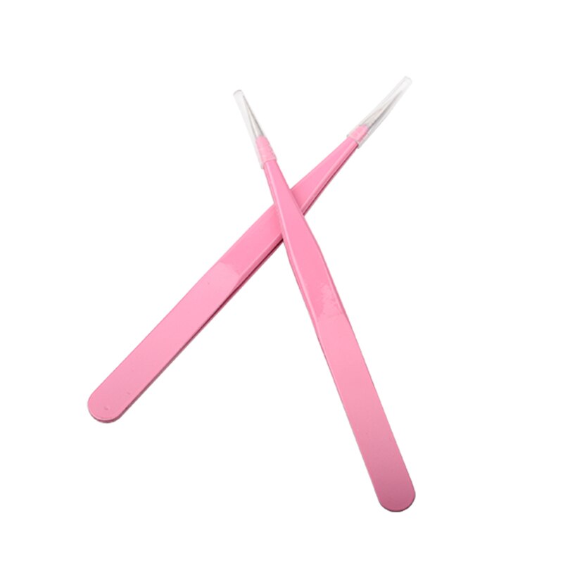 Roze Wimper Pincet Rvs Straight Tweezer voor Wimper Extension Nail Pincet Volume Wimpers Pincet