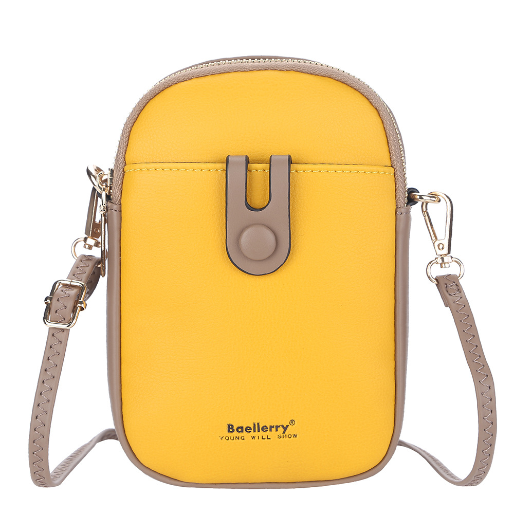 Frauen Weiche Leder Einzelnen Schulter Taschen Weibliche Multifunktions Große Kapazität Crossbody Geldbörse Damen Bote Brieftasche: Gelb