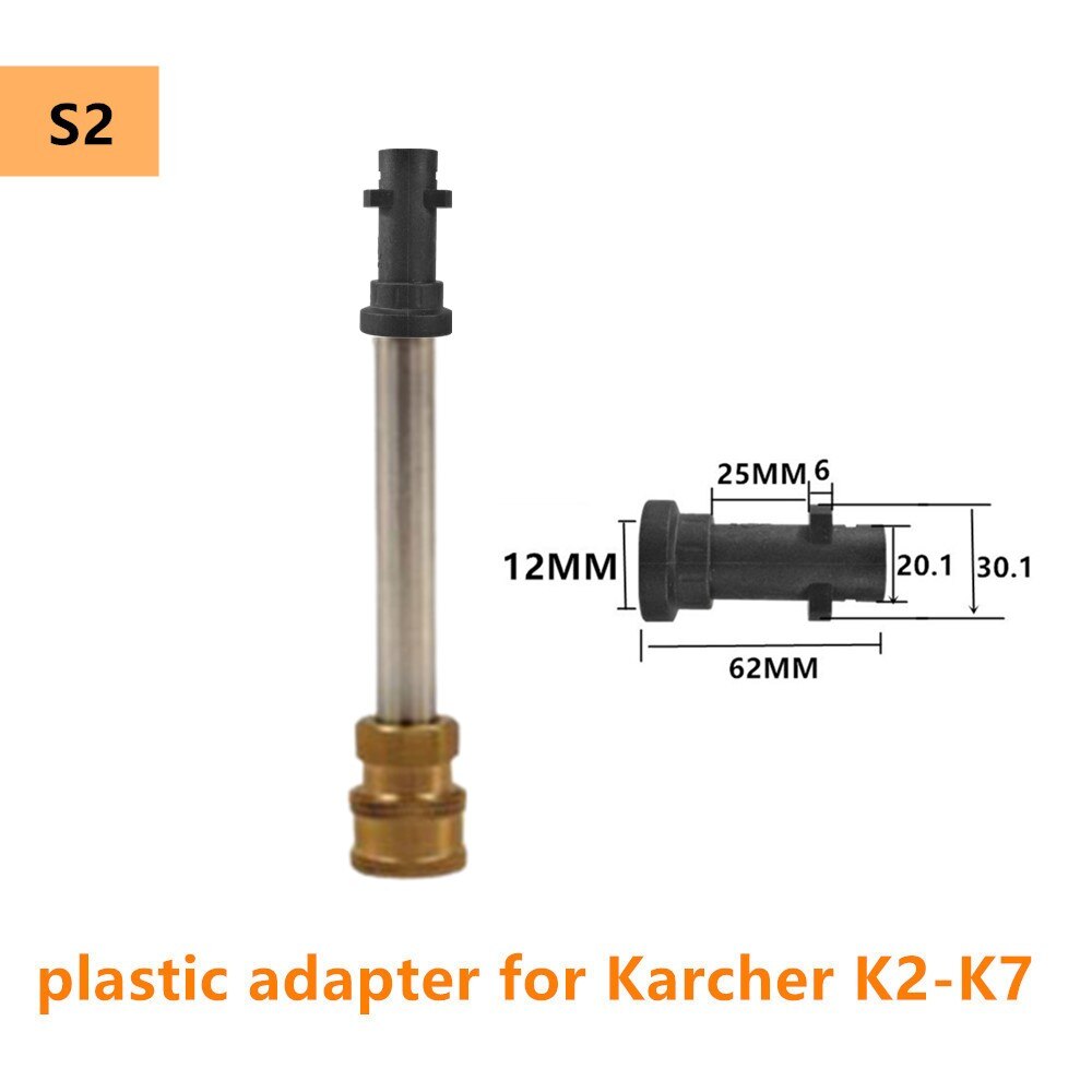 Car Pressure Washer Extension Wand Lance Kit 1/4&quot; Quick Connector for Karcher Interskol LAVOR Parkside Machine Nozzle Adapters: S2