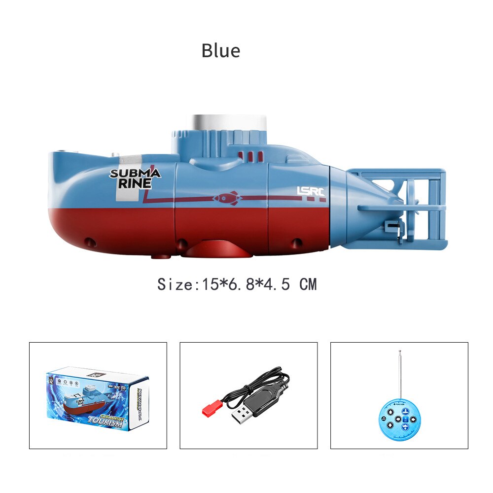 Mini Afstandsbediening Submarine Boy Bad Speelgoed Voor Kids Kinderen Rc Boot Onder Water Aquarium Speelgoed Elektrische Meisje 6 8 Jaar Oud: 107 Blue