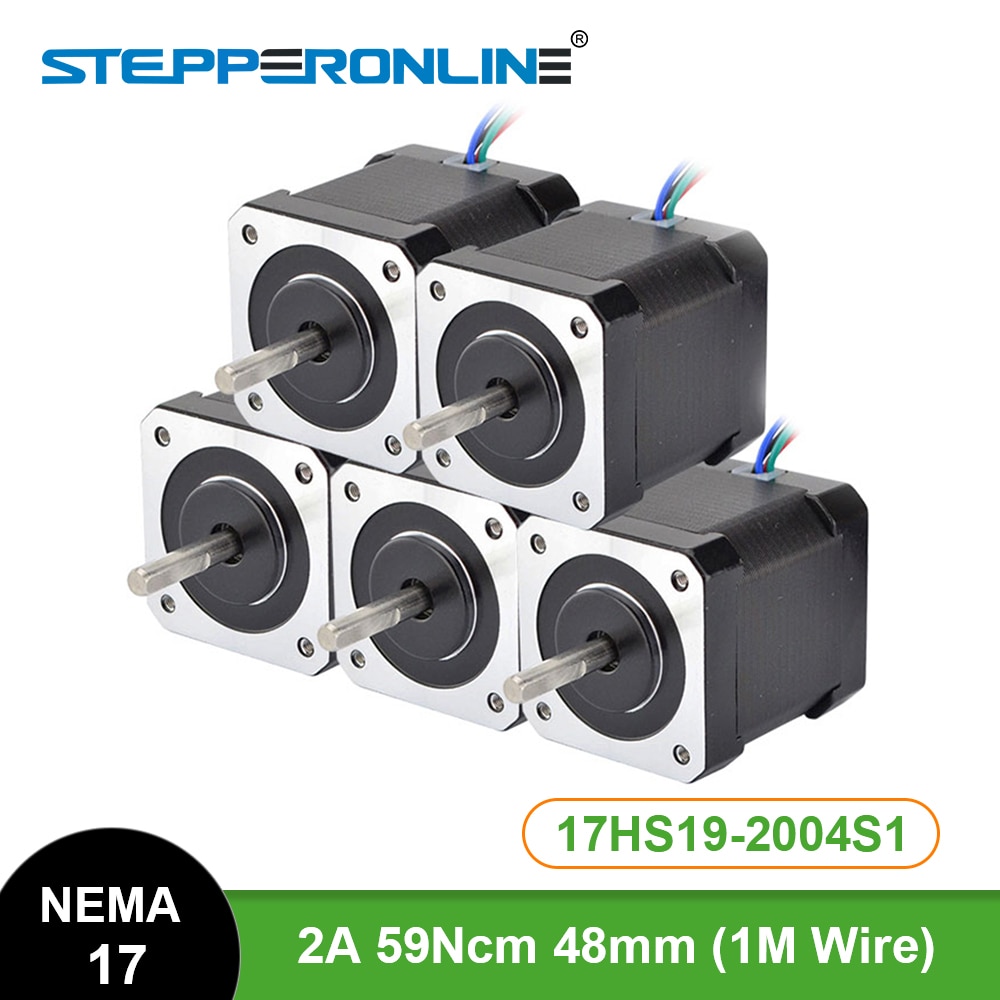 5 pces nema 17 motor deslizante 48mm 2a 17hs19-2004s1 motor nema17 59ncm (84oz.in) 4-motor de passo de chumbo para cnc impressora 3d xyz