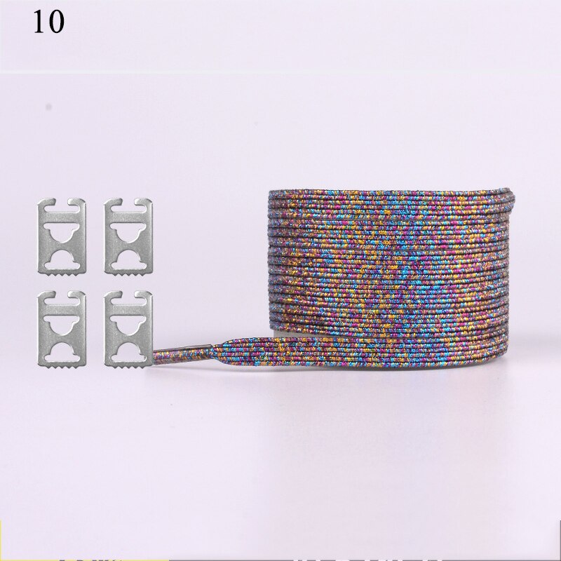 Fargerike skinnende skolisser unisex 105cm raske uten knytesko blonder barn barn spenne skolisser stretch late skolisser: 10