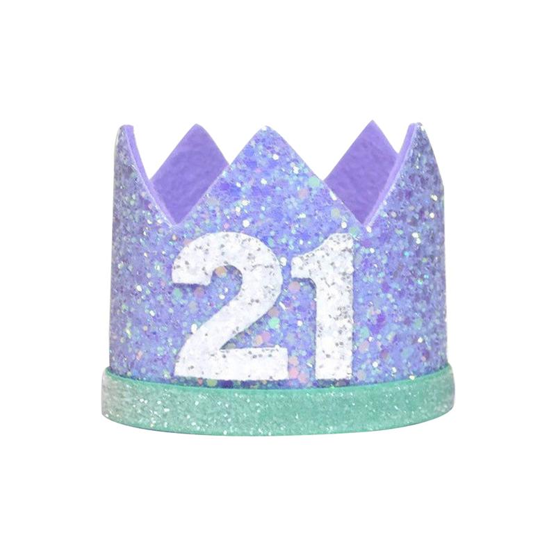 Verjaardagsthema glitterstof verjaardagshoedjes feest baby muts mini hoed eerste verjaardag feestversiering volwassen verjaardag nummer hoed: Donker kaki