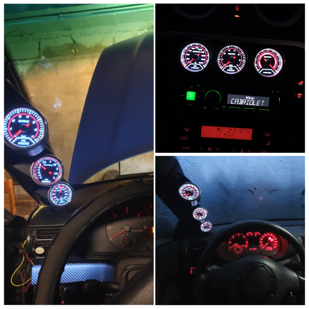 2&quot; 52mm Car boost gauge bar psi Exhaust gas temp water temp oil temp oil press Air fuel gauge voltmeter tachometer