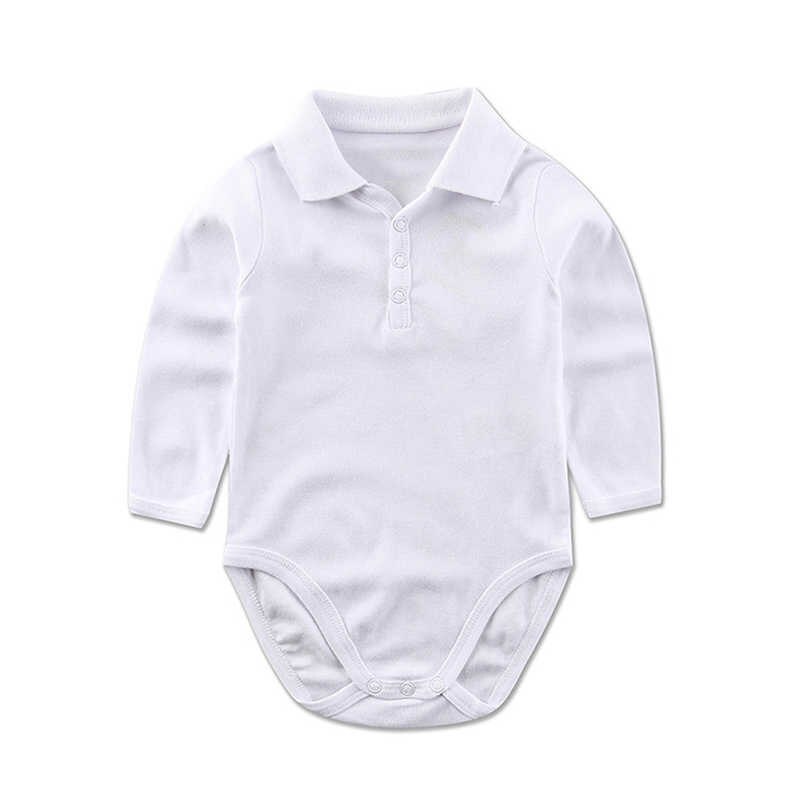 Cotton Long Sleeve Bodysuits For Newborns Baby Boy Clothes Turndown Shirt Collar Kids Jumpsuit Infant Clothing: 2 / 18M